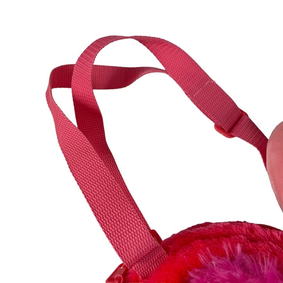 TY Gilda Flamingo Pink Plush Purse Shoulder-bag Groovy Inside Zipper Kitsch 10” - Picture 6 of 15